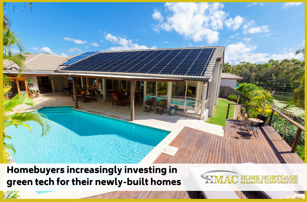 Homebuyers increasingly investing in green tech for their newly-built homes
